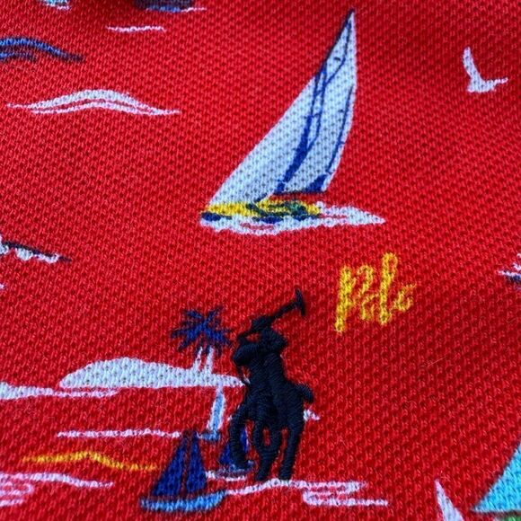 Polo Ralph Lauren Big Boys Sailboat Mesh Polo Shirt Red – Size 5 NWT - Picture 17 of 17